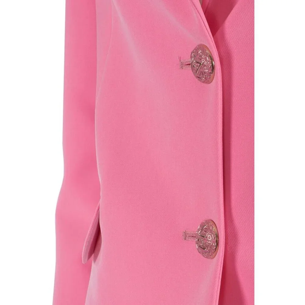 Pink Nylon Classic Jacket with Button Closure - Picture 3 of 3